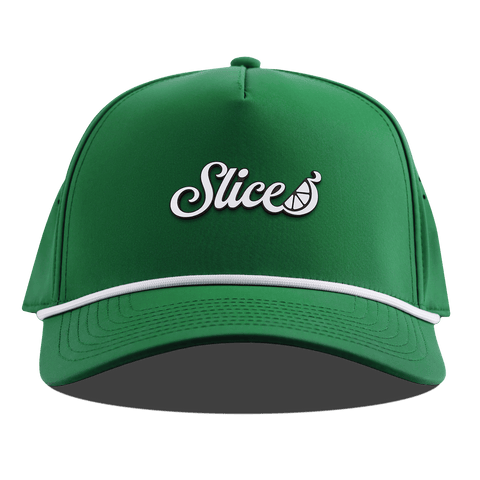 Sliced Script Curved 5 Panel Rope Kelly Green