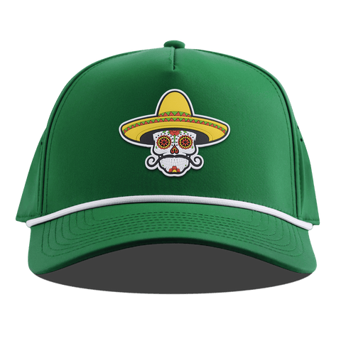 Sombrero Skull PVC Curved 5 Panel Rope Kelly Green