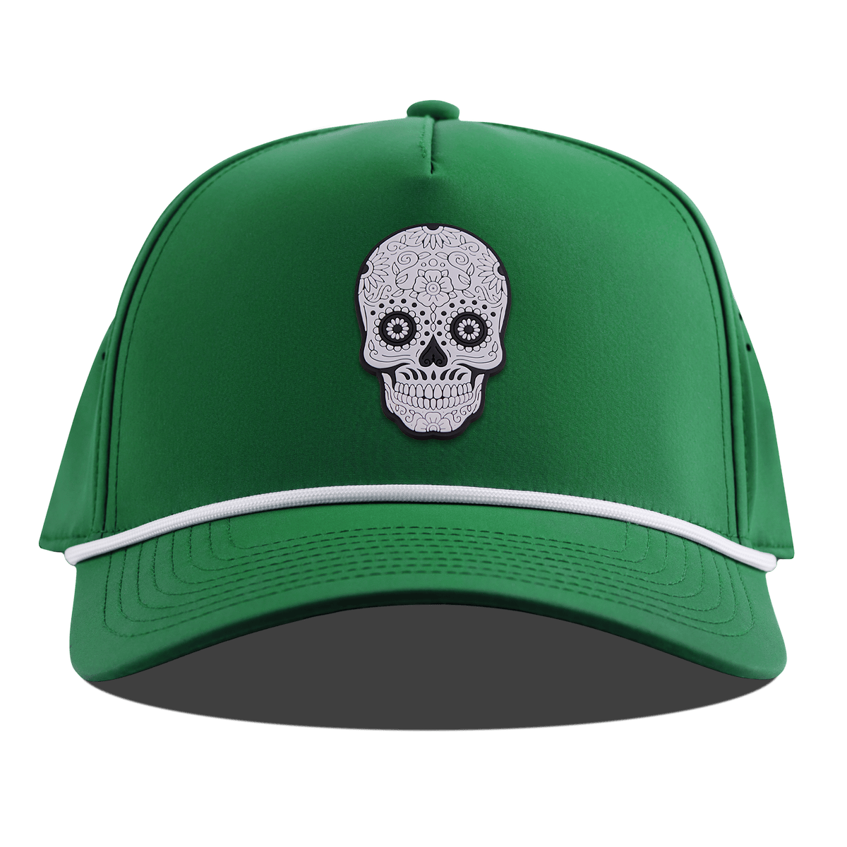 Sugar Skull PVC Curved 5 Panel Rope Kelly Green