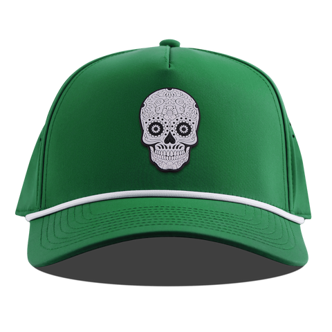 Sugar Skull PVC Curved 5 Panel Rope Kelly Green