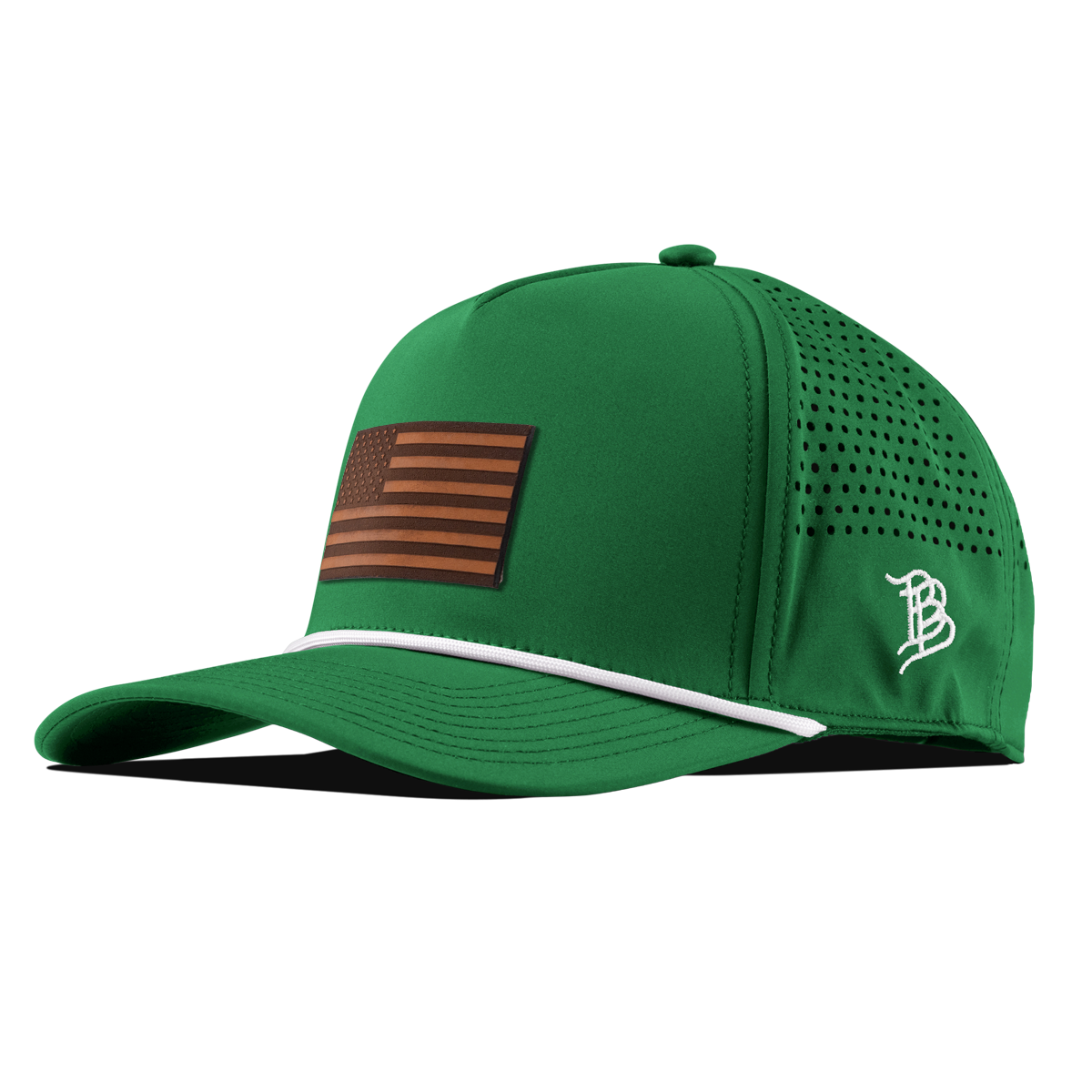 Old Glory Curved 5 Panel Rope Kelly Green/White