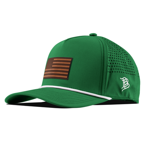 Old Glory Curved 5 Panel Rope Kelly Green/White