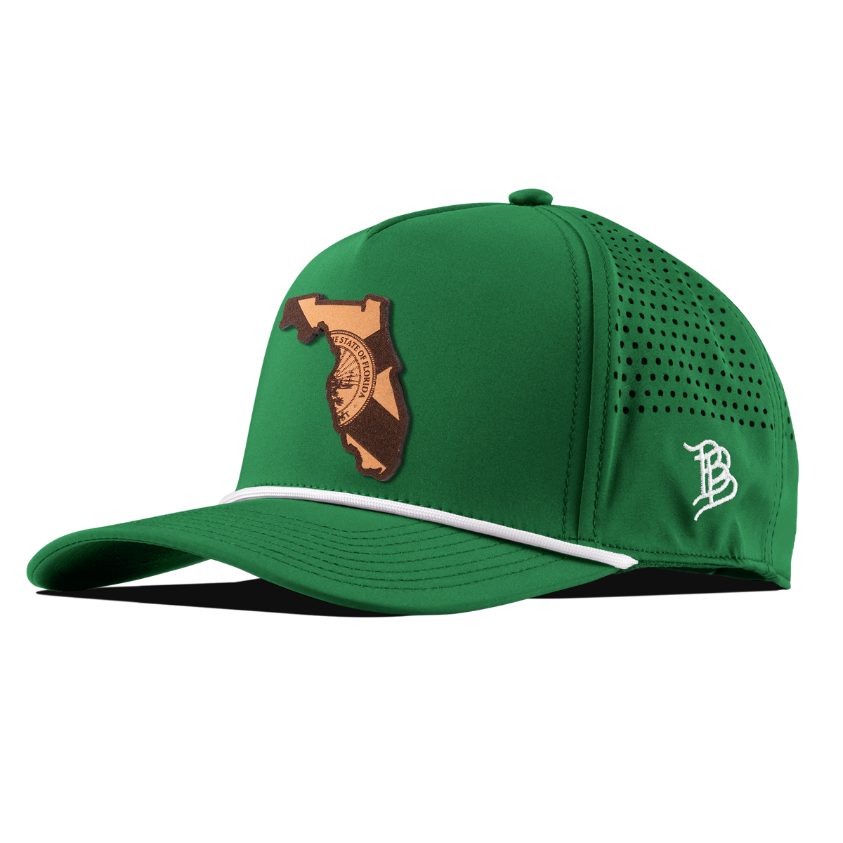 Florida 27 Curved 5 Panel Rope Kelly Green/White