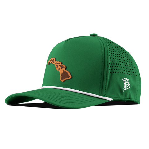 Hawaii 50 Curved 5 Panel Rope Kelly Green/White