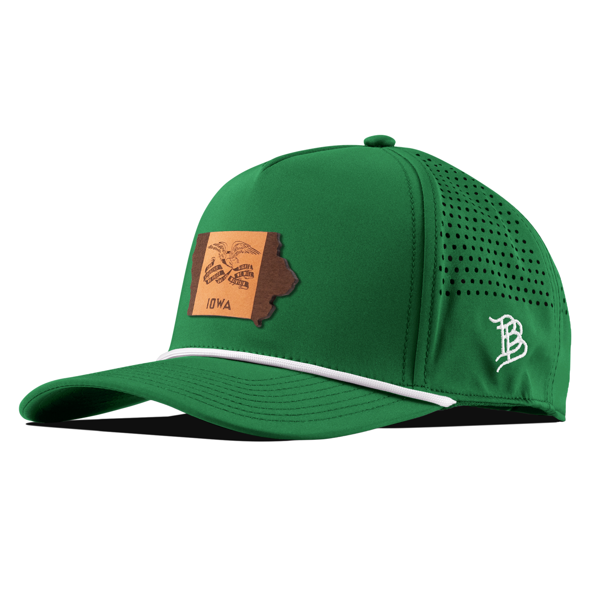 Iowa 29 Curved 5 Panel Rope Kelly Green/White