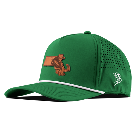 Massachusetts 6 Tan Curved 5 Panel Rope Kelly Green