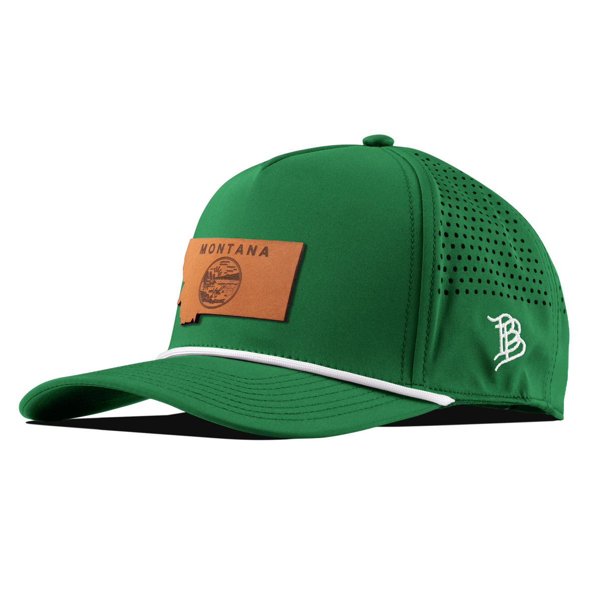 Montana 41 Tan Curved 5 Panel Rope Kelly Green