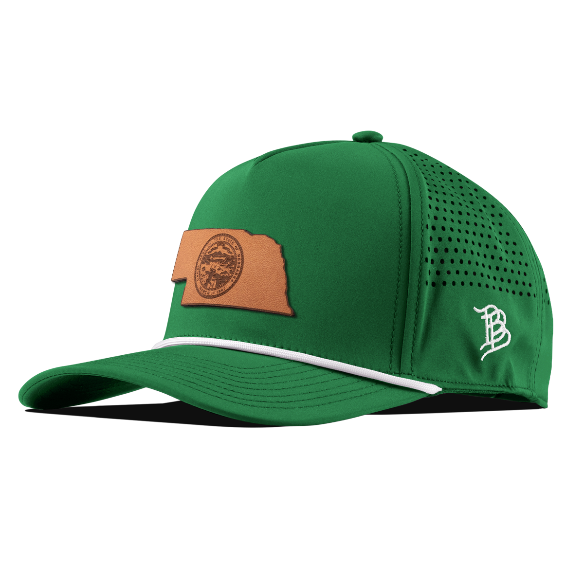 Nebraska 37 Curved 5 Panel Rope Kelly Green/White