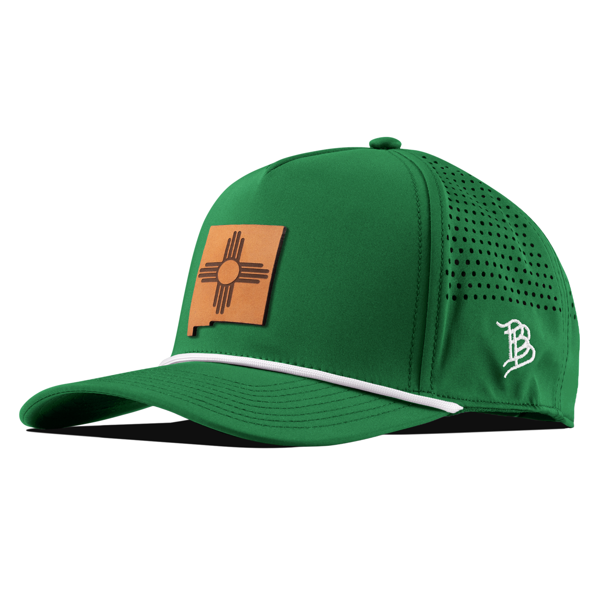 New Mexico 47 Tan Curved 5 Panel Rope Kelly Green 