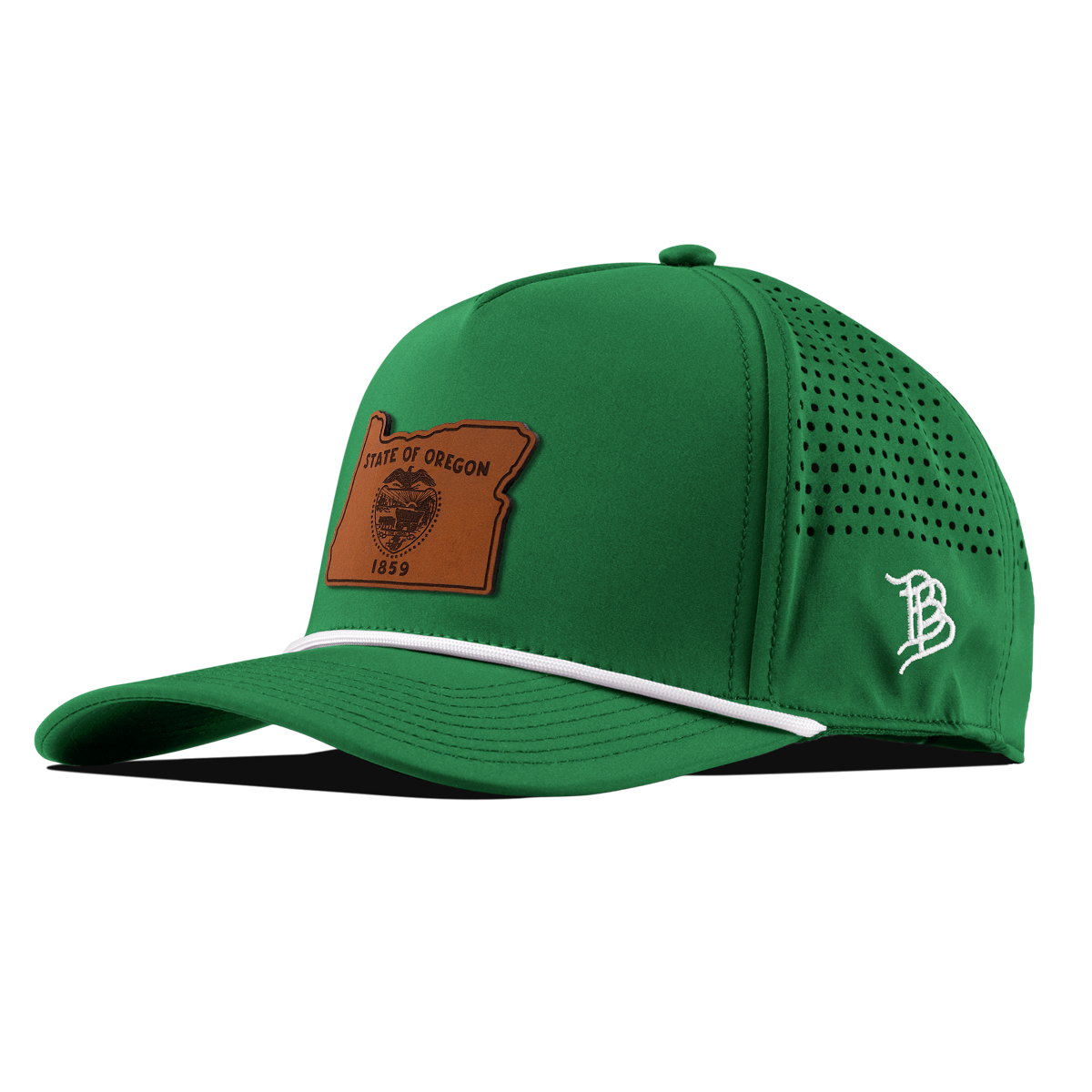 Oregon 33 Tan Curved 5 Panel Rope Kelly Green 