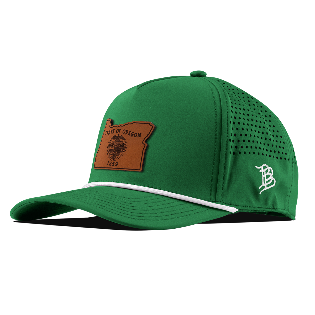 Oregon 33 Curved 5 Panel Rope Kelly Green/White