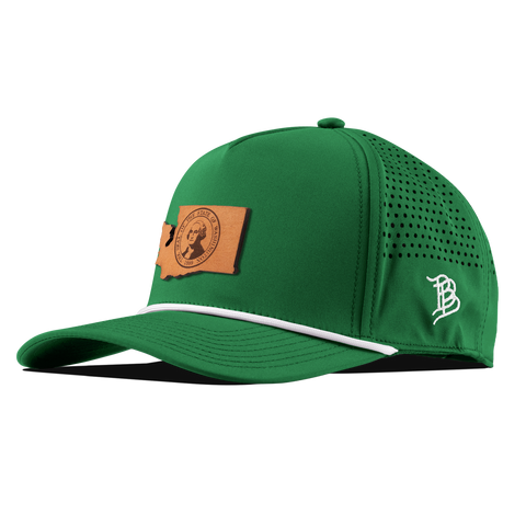 Washington 42 Tan Curved 5 Panel Rope Kelly Green/White