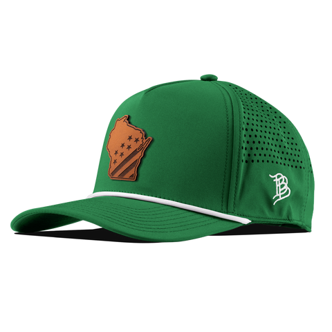 Wisconsin 30 Tan Curved 5 Panel Rope Kelly Green 