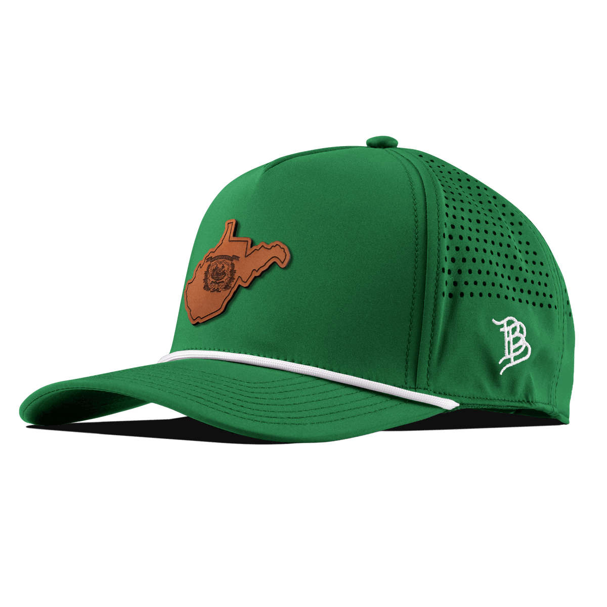 West Virginia 35 Curved 5 Panel Rope KellyGreen/White