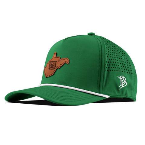 West Virginia 35 Curved 5 Panel Rope KellyGreen/White