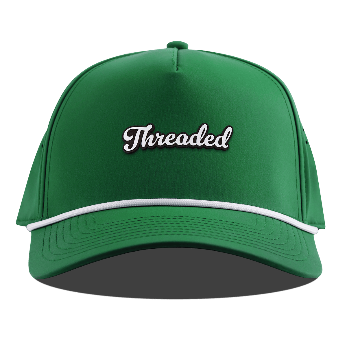 Threaded Script Curved 5 Panel Rope Kelly Green