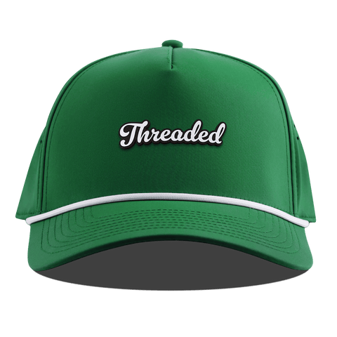 Threaded Script Curved 5 Panel Rope Kelly Green