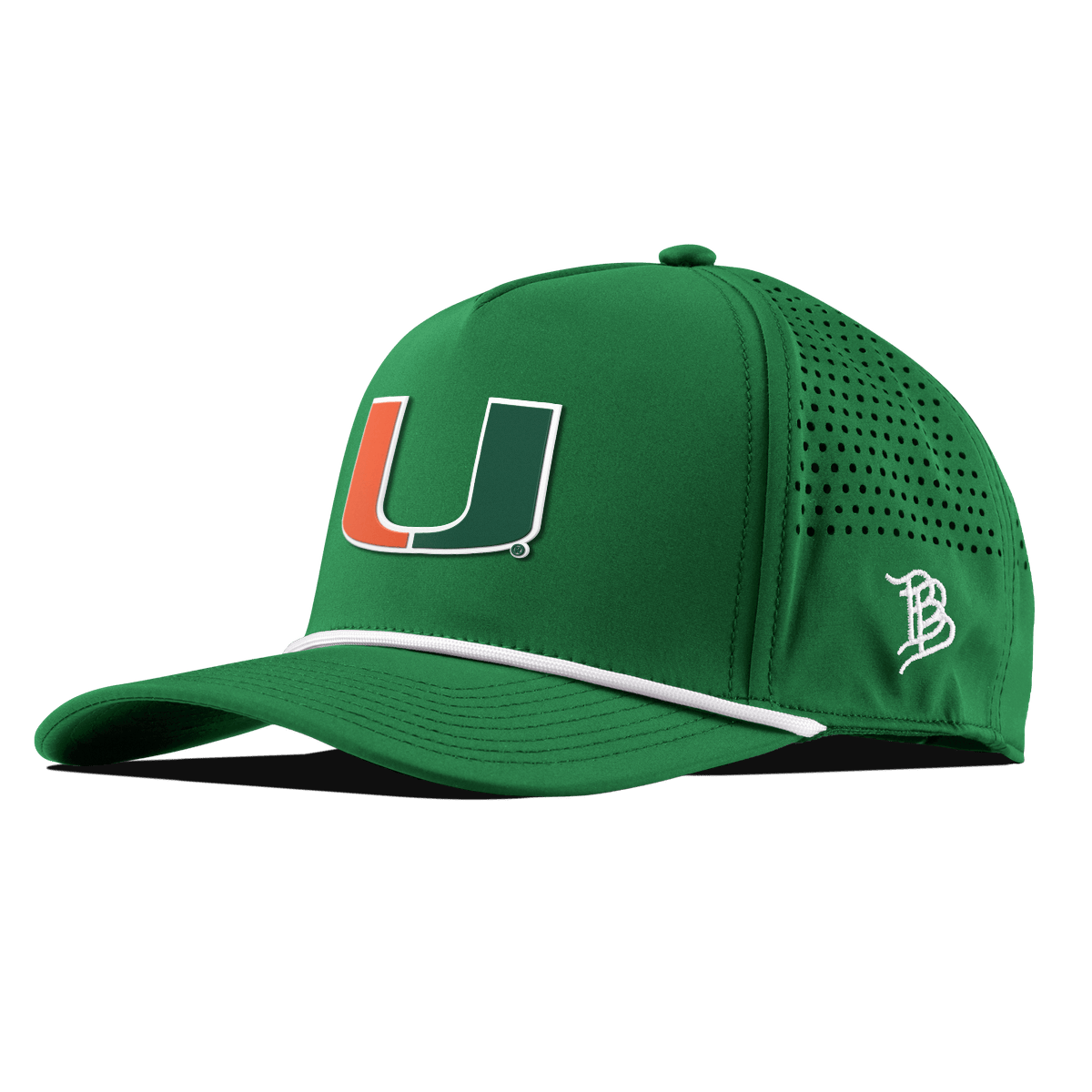 University of Miami "Miami Team Logo" Curved 5 Panel Rope Kelly Green