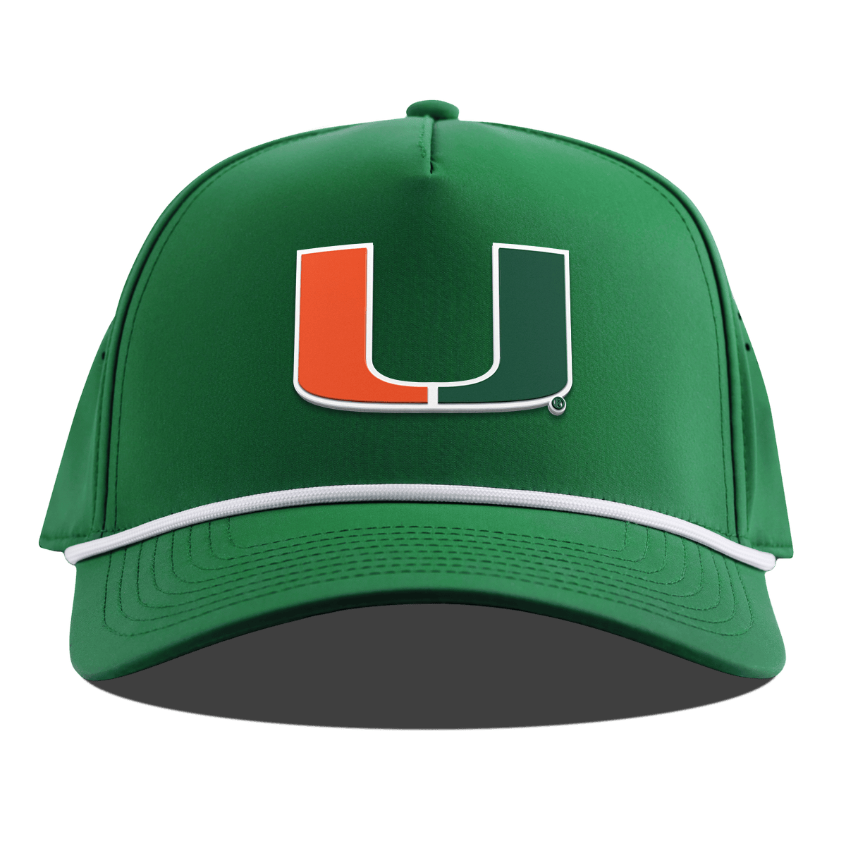 University of Miami "Miami Team Logo" Curved 5 Panel Rope Kelly Green