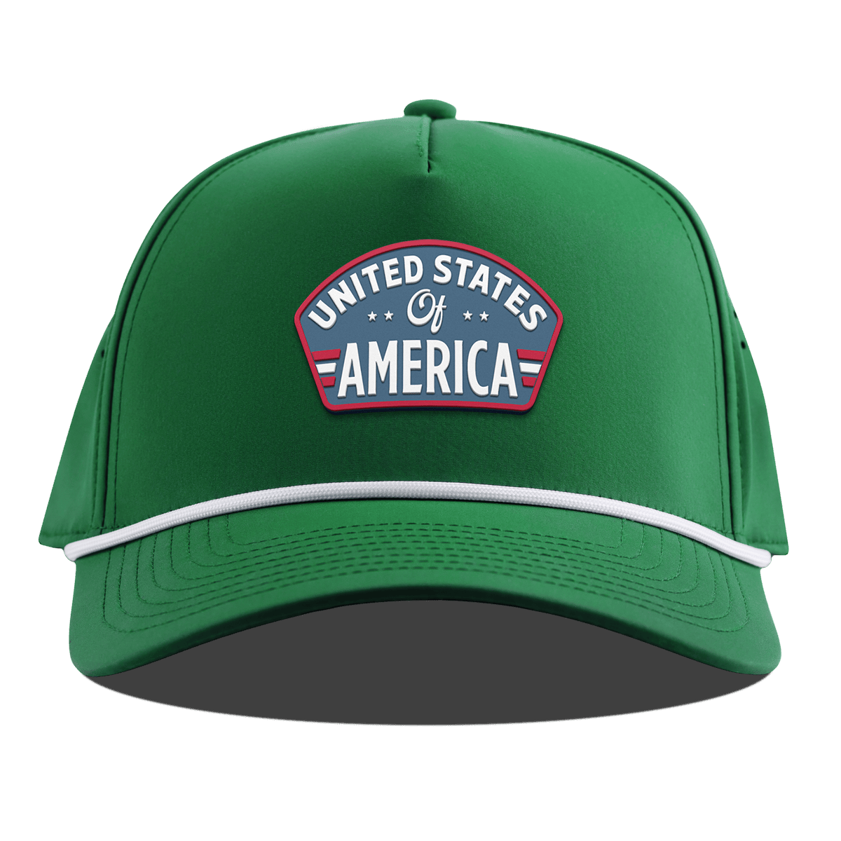 United States of America Badge Curved 5 Panel Rope Kelly Green