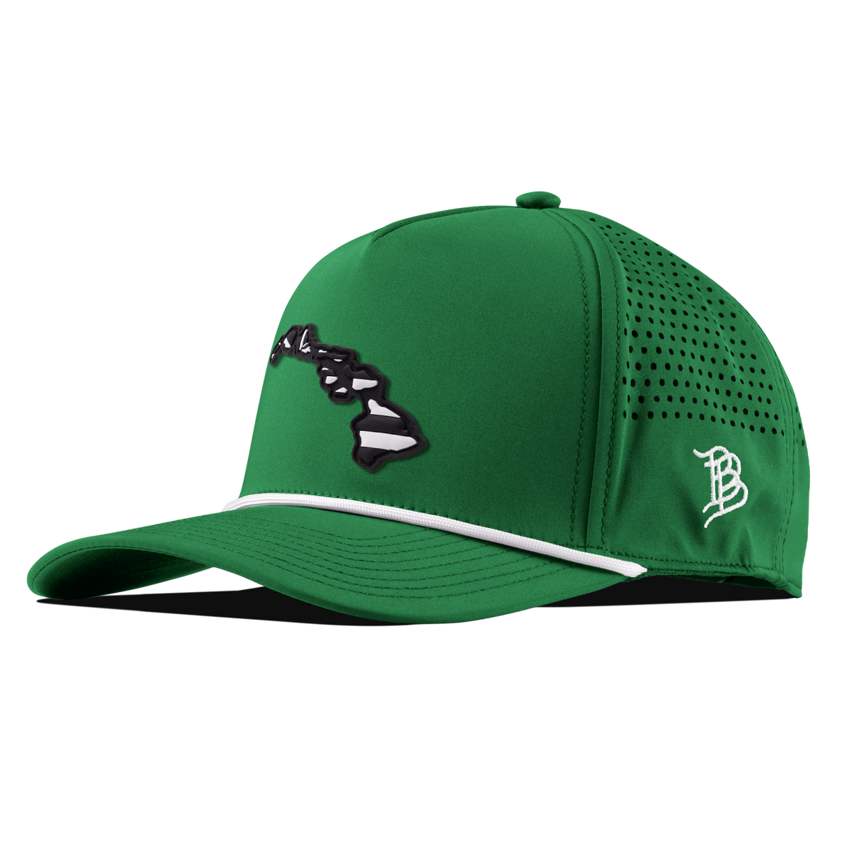 Hawaii Vintage Curved 5 Panel Rope Kelly Green