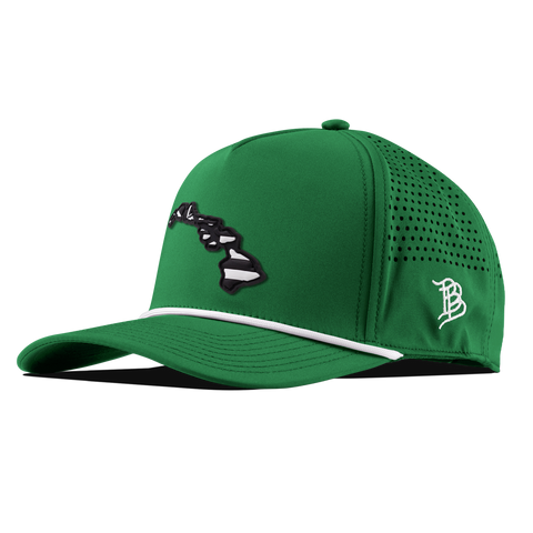 Hawaii Vintage Curved 5 Panel Rope Kelly Green