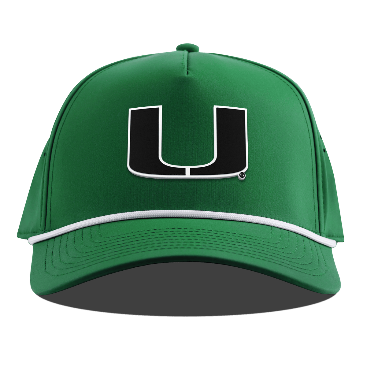 University of Miami "Vintage Miami Team Logo" Curved 5 Panel Rope Kelly Green