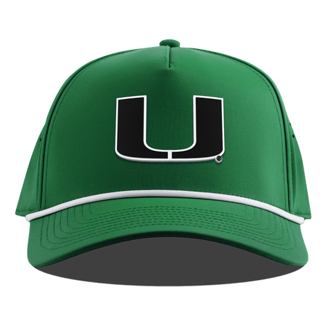 University of Miami "Vintage Miami Team Logo" Curved 5 Panel Rope Kelly Green