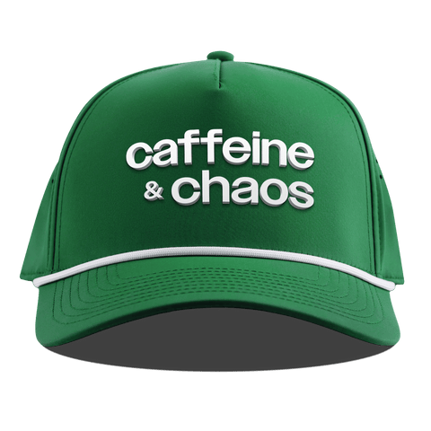 Caffeine & Chaos Curved 5 Panel Rope Kelly Green