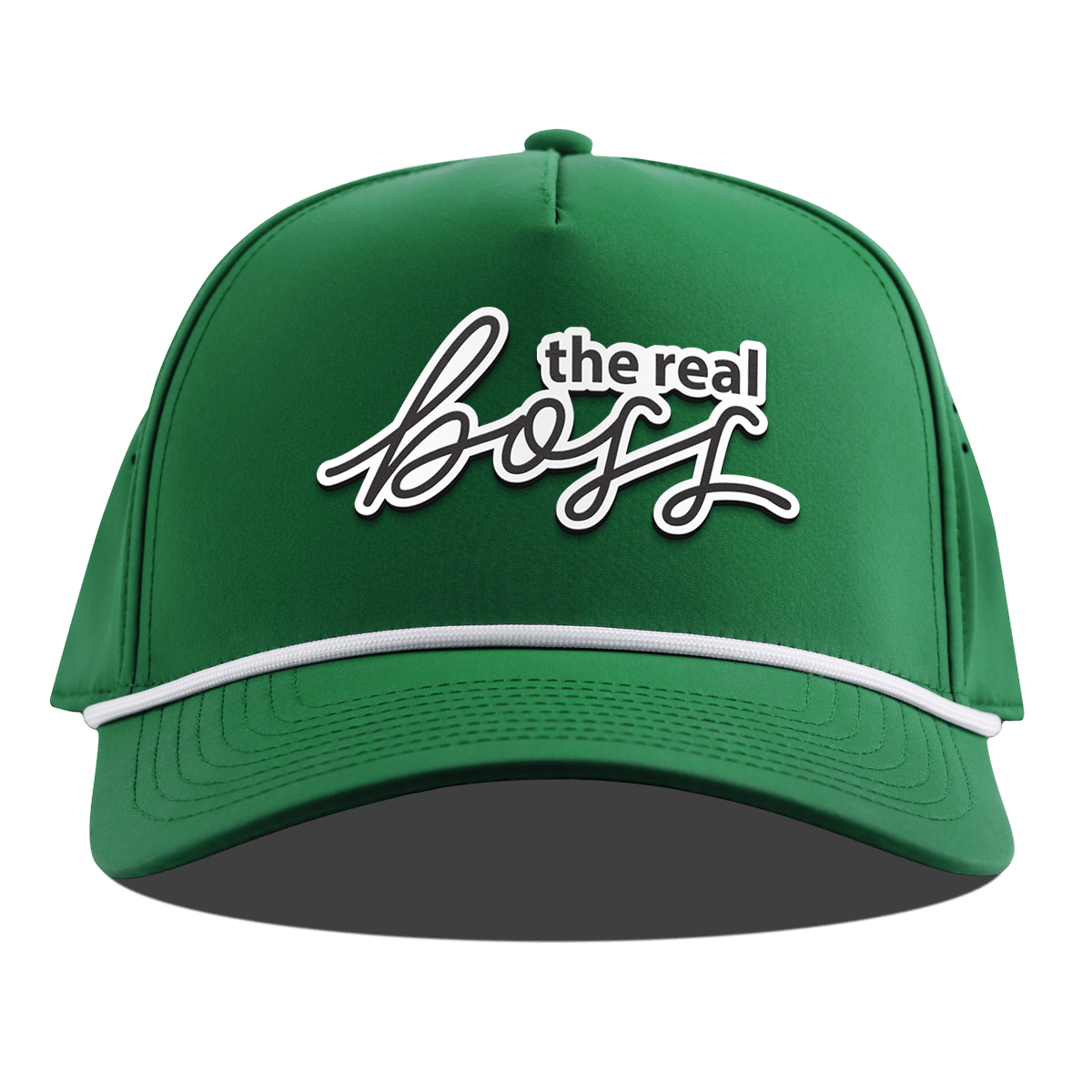 The Real Boss Curved 5 Panel Rope Kelly Green