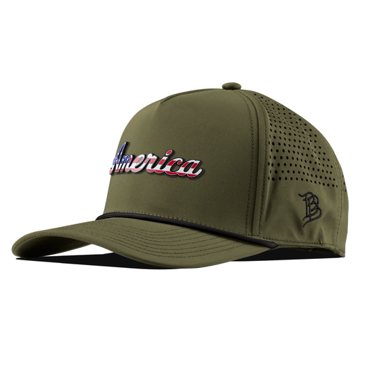 America Curved 5 Panel Rope Loden/Black