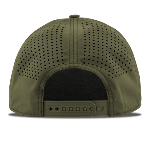 Flushed Script Curved 5 Panel Rope Back Loden