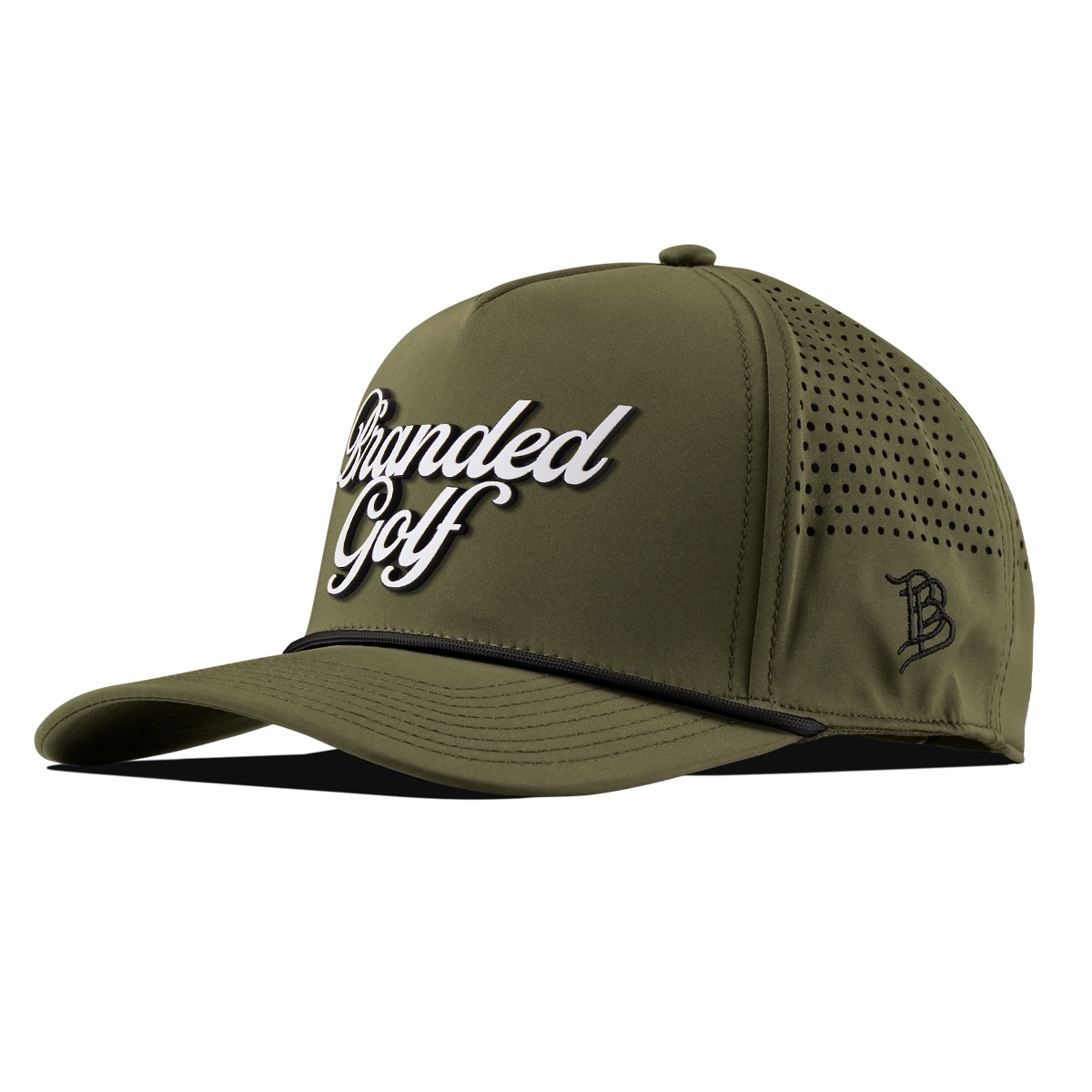 Branded Golf Curved 5 Panel Rope Loden/Black