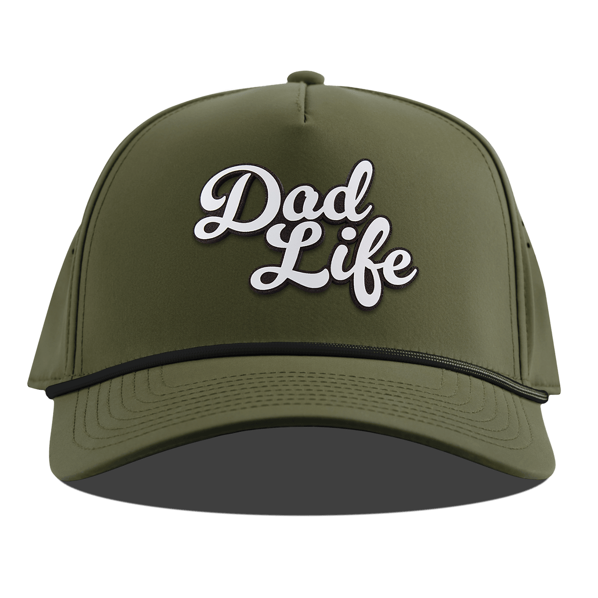 Dad Life Script Curved 5 Panel Rope Loden