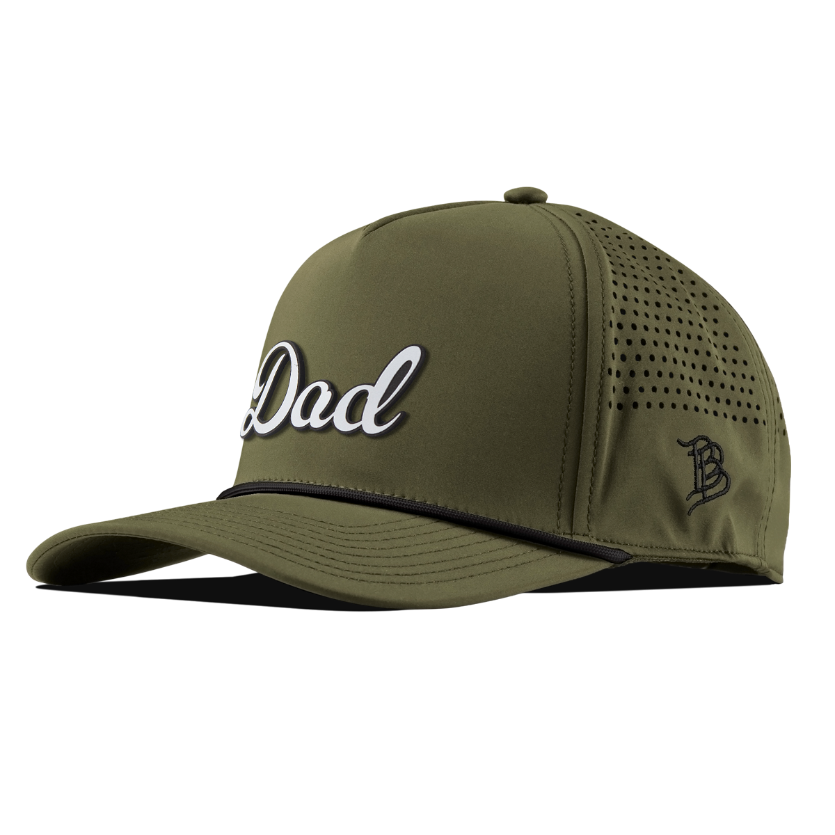 Dad Script Curved 5 Panel Rope Loden/Black