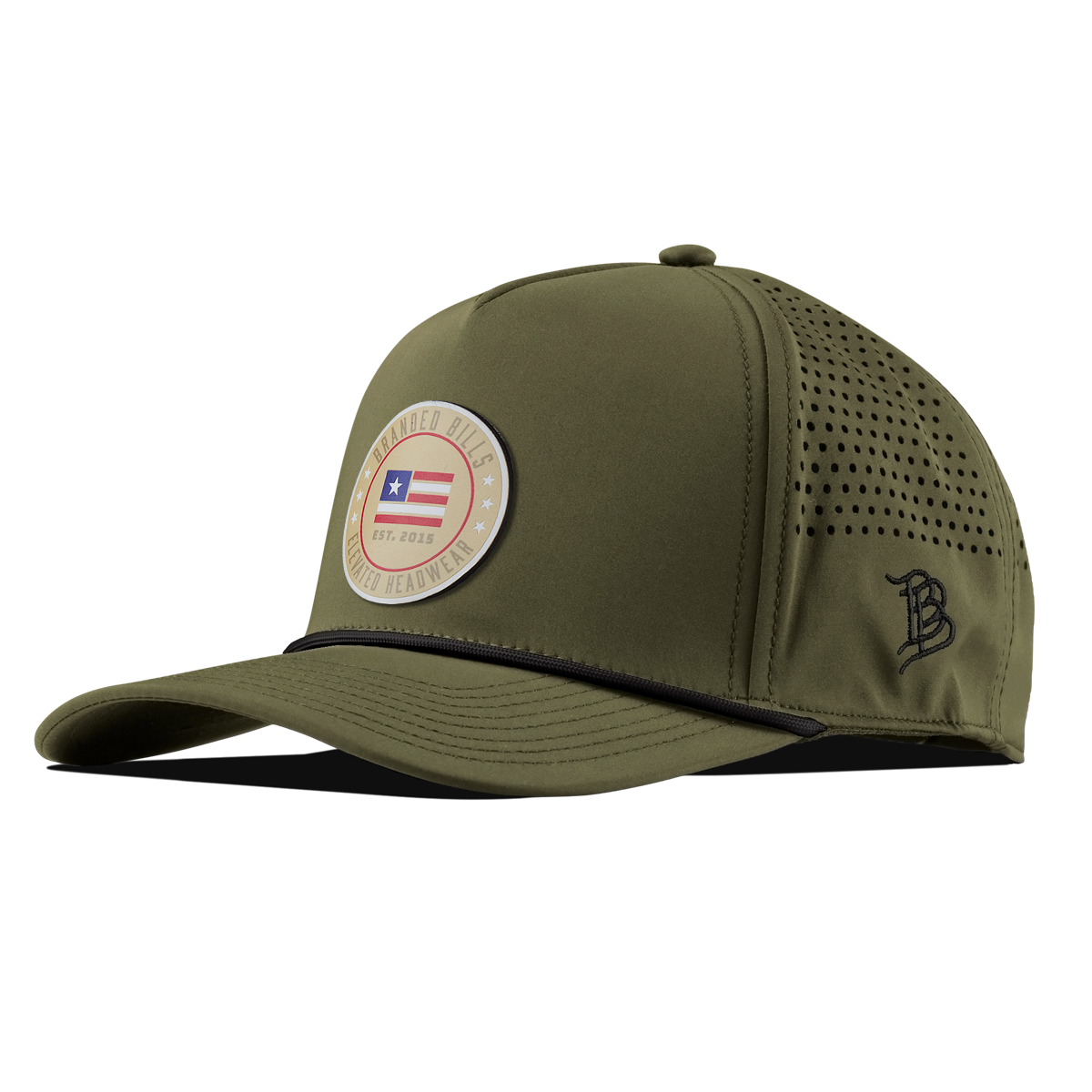 Elevated American Tan Curved 5 Panel Rope Loden/Black 