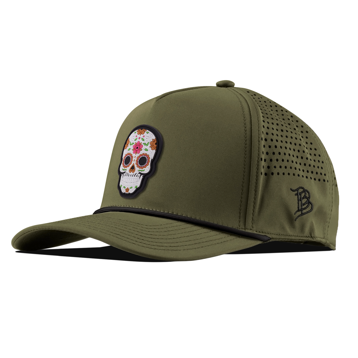 Flower Skull PVC Curved 5 Panel Rope Loden 