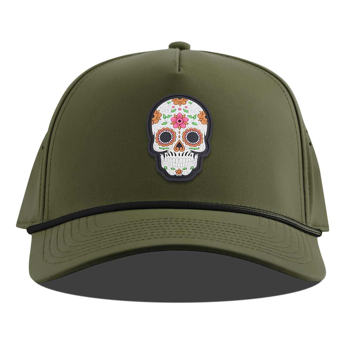 Flower Skull PVC Curved 5 Panel Rope Loden
