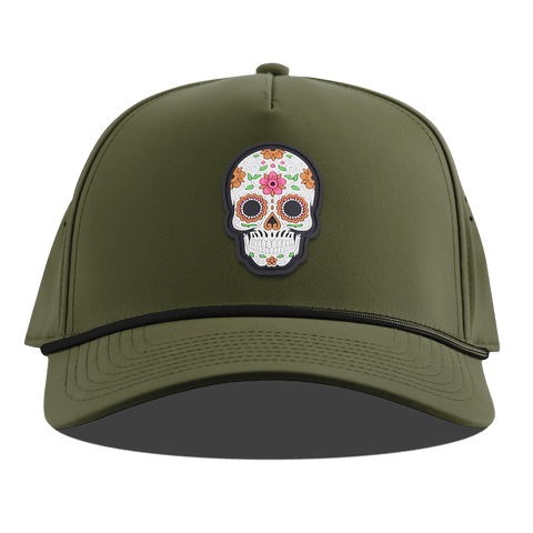 Flower Skull PVC Curved 5 Panel Rope Loden