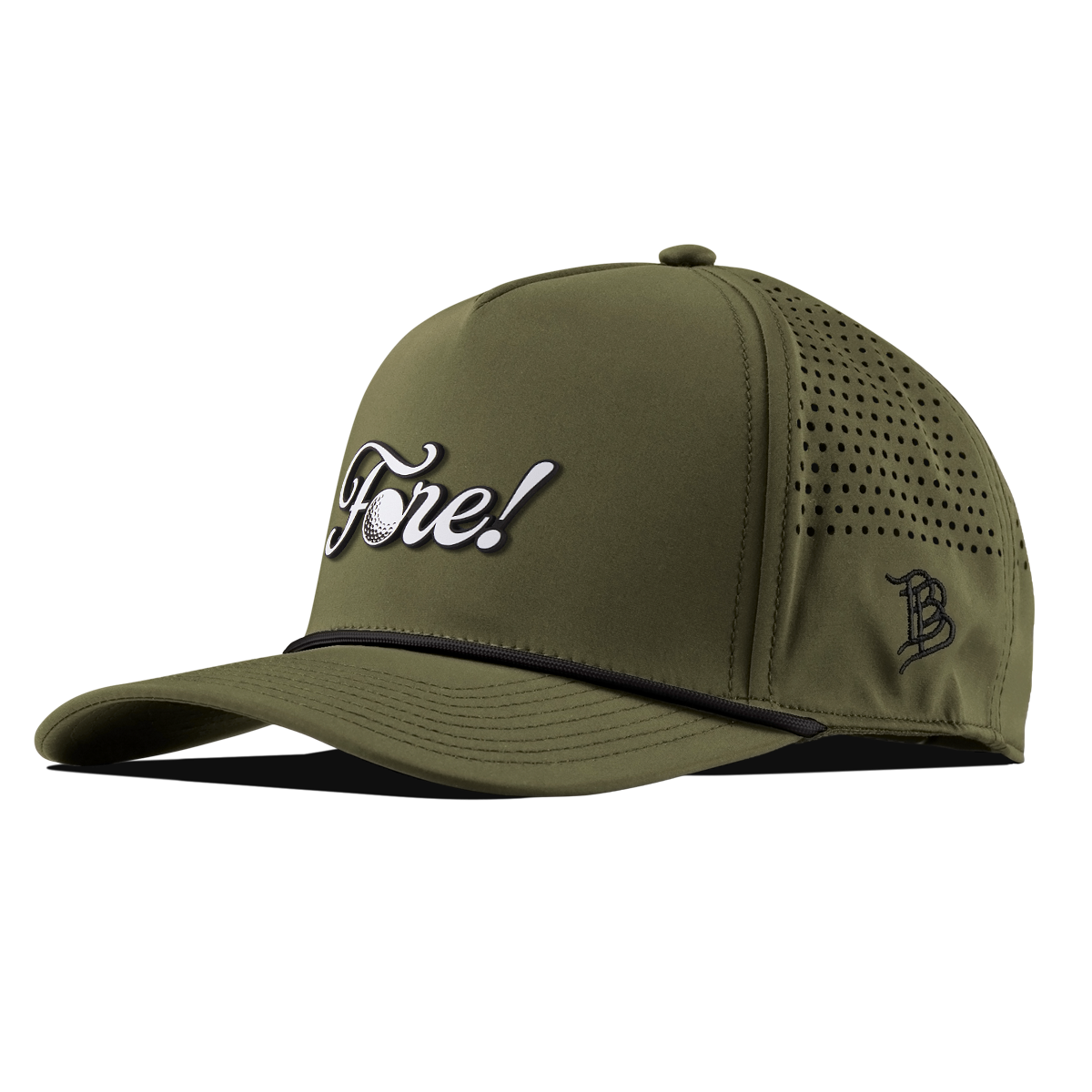 Fore! Curved 5 Panel Rope Loden/Black 