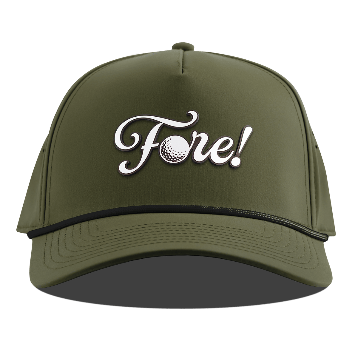 Fore! Script Curved 5 Panel Rope Loden