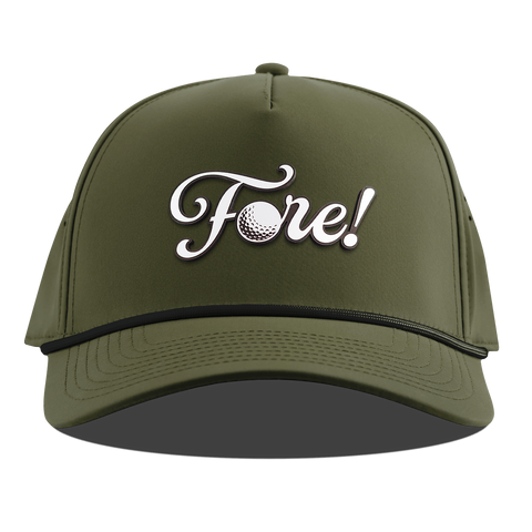 Fore! Script Curved 5 Panel Rope Loden