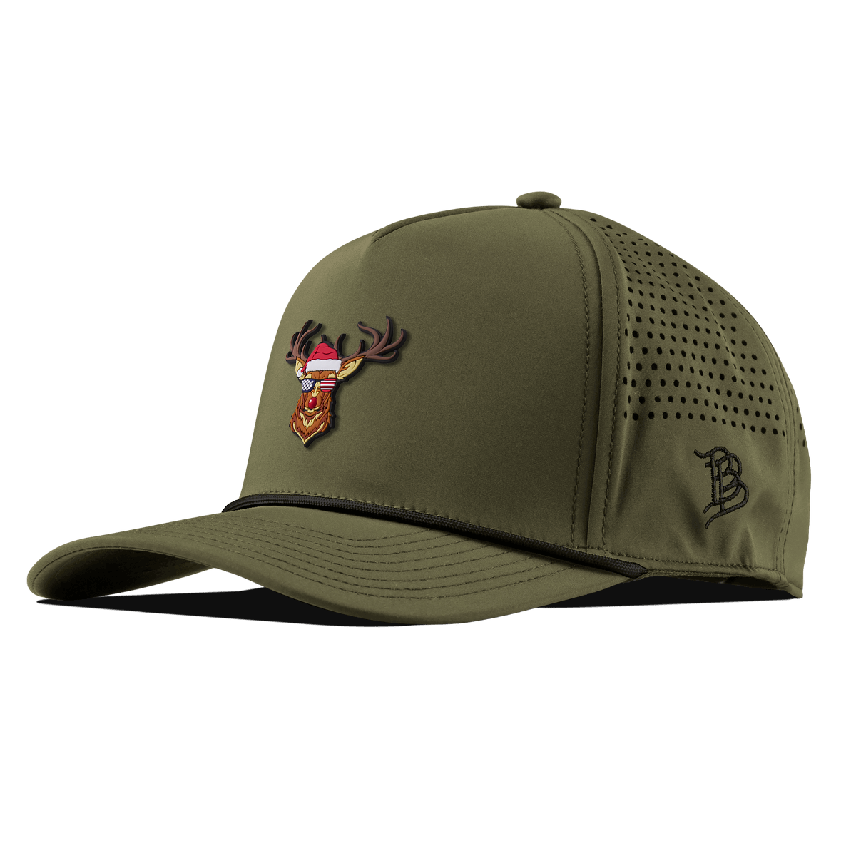 Party Reindeer Curved 5 Panel Rope Loden/Black