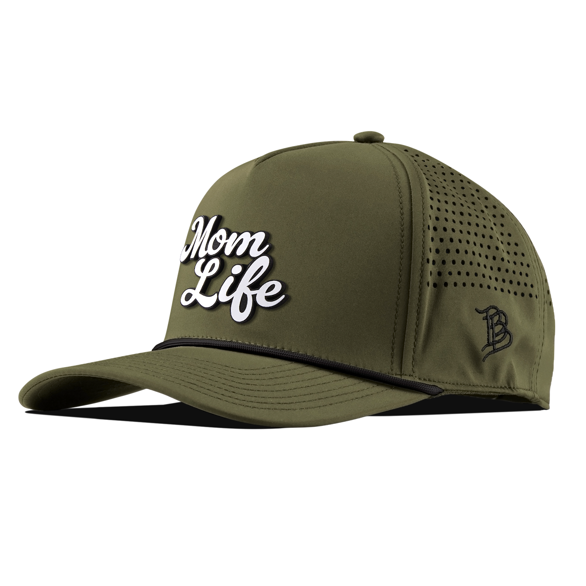 Mom Life Script Curved 5 Panel Rope Loden/Black