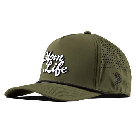 Mom Life Script Curved 5 Panel Rope Loden/Black