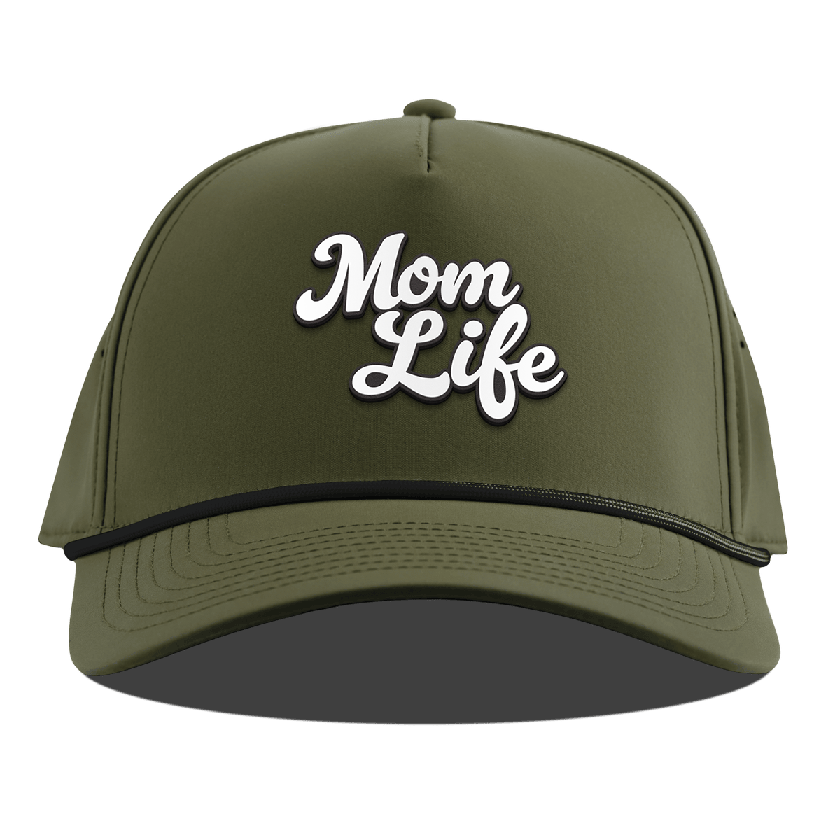Mom Life Script Curved 5 Panel Rope Loden