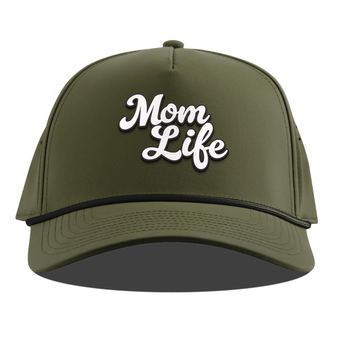 Mom Life Script Curved 5 Panel Rope Loden