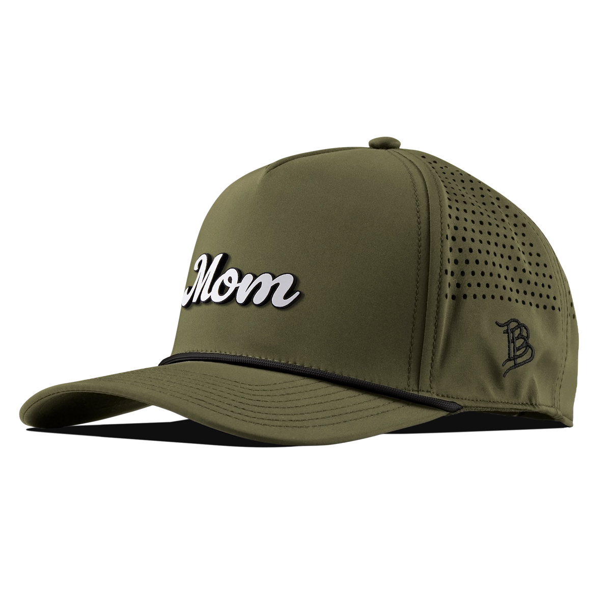 Mom Script Curved 5 Panel Rope Loden/Black