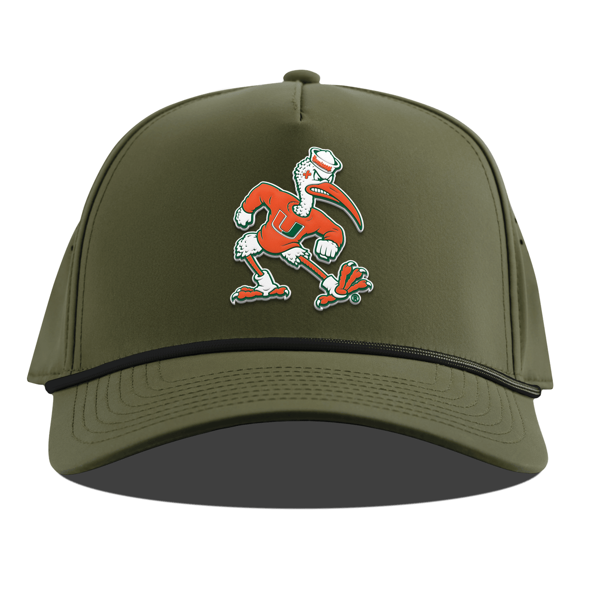 University of Miami "Sebastian the Ibis" Curved 5 Panel Rope Loden
