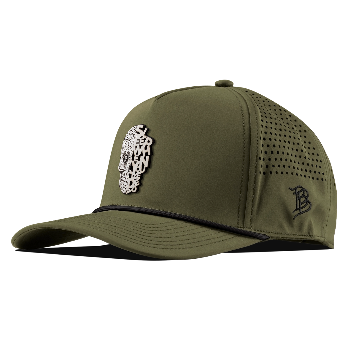 Sleep When You're Dead Skull Curved 5 Panel Rope Loden